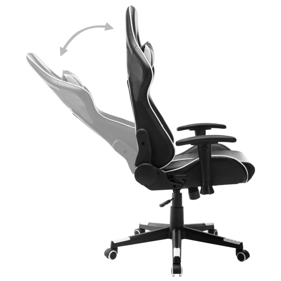 Silla de gaming de cuero sintético negro y