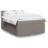 Cama box spring con colchón tela gris taupe 140x190