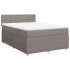 Cama box spring con colchón tela gris taupe 140x190