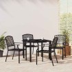 Juego de comedor de jardín 5 piezas acero gris antracita