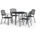 Juego de comedor de jardín 5 piezas acero gris