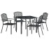 Juego de comedor de jardín 5 piezas acero gris