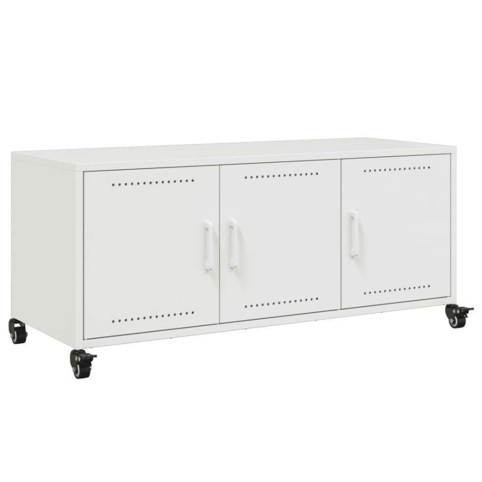 Mueble para TV acero laminado en frío blanco 100,5x39x43,5