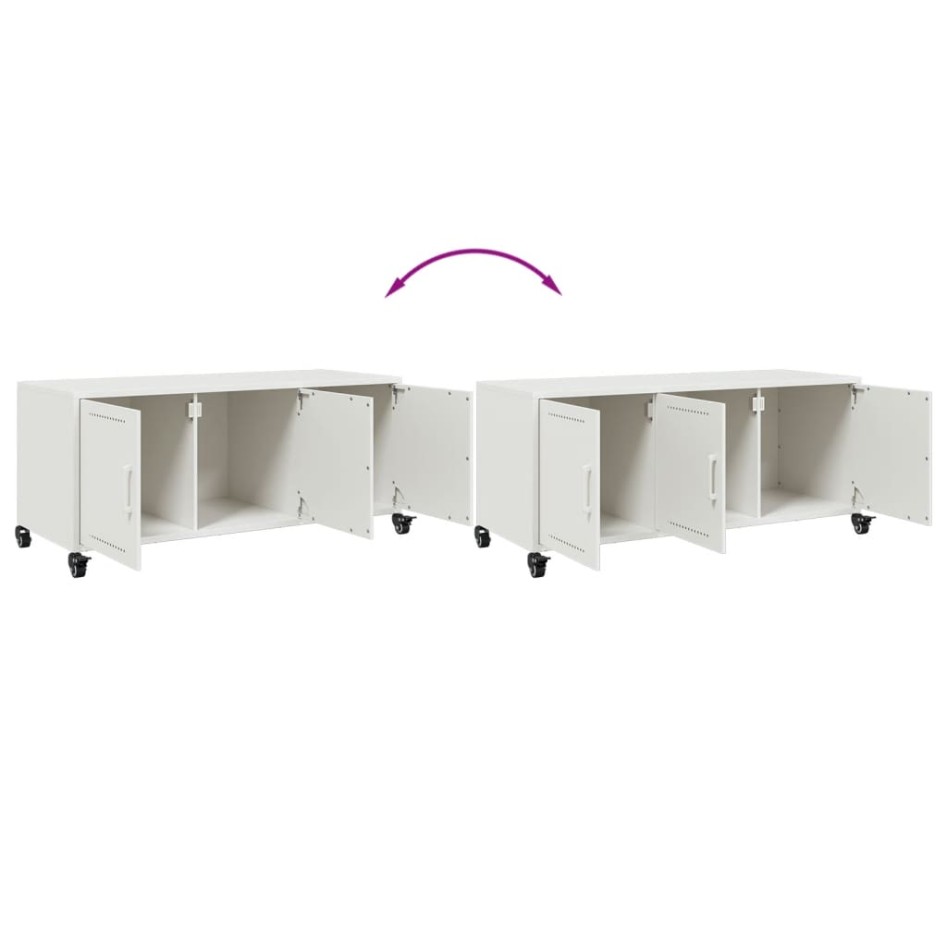Mueble para TV acero laminado en frío blanco 100,5x39x43,5