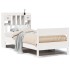 Cama con estantería sin colchón madera maciza blanca 100x200