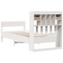 Cama con estantería sin colchón madera maciza blanca 100x200