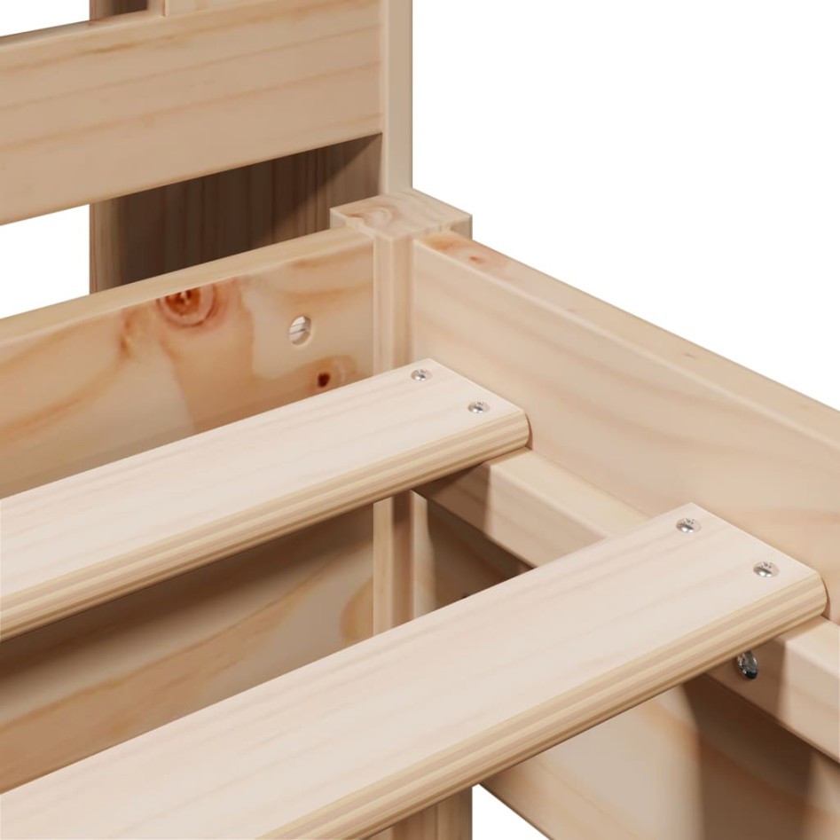 Cama con estantería sin colchón madera maciza de pino 75x190