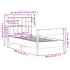 Cama con estantería sin colchón madera maciza de pino 75x190