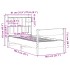 Cama con estantería sin colchón madera maciza marrón 75x190
