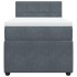 Cama box spring con colchón terciopelo gris oscuro 100x200