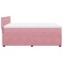 Cama box spring con colchón terciopelo rosa 140x190