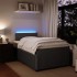 Cama box spring con colchón terciopelo gris oscuro 120x200