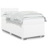Cama box spring con colchón cuero sintético blanco 100x200