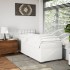 Cama box spring con colchón cuero sintético blanco 100x200