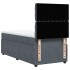 Cama box spring con colchón terciopelo gris oscuro 90x200