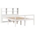 Cama con estantería sin colchón madera maciza blanca 160x200