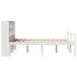Cama con estantería sin colchón madera maciza blanca 160x200