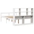 Cama con estantería sin colchón madera maciza blanca 160x200