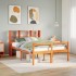 Cama con estantería sin colchón madera maciza marrón 150x200