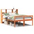 Cama con estantería sin colchón madera maciza marrón 150x200
