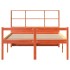 Cama con estantería sin colchón madera maciza marrón 150x200