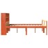 Cama con estantería sin colchón madera maciza marrón 150x200