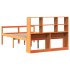 Cama con estantería sin colchón madera maciza marrón 150x200