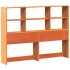Cama con estantería sin colchón madera maciza marrón 150x200