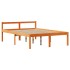 Cama con estantería sin colchón madera maciza marrón 150x200