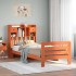 Sofá con estantería sin colchón madera maciza marrón 90x200