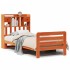 Sofá con estantería sin colchón madera maciza marrón 90x200
