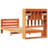 Sofá con estantería sin colchón madera maciza marrón 90x200
