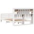 Cama con estantería sin colchón madera maciza blanca 160x200