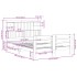 Cama con estantería sin colchón madera maciza blanca 160x200