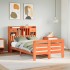 Cama con estantería sin colchón madera maciza marrón