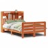 Cama con estantería sin colchón madera maciza marrón