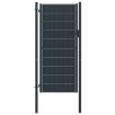 Puerta de valla de PVC y acero gris antracita 100x204 cm