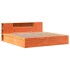 Cama sin colchón madera maciza de pino marrón cera 200x200