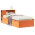 Cama sin colchón madera maciza de pino marrón cera 100x200