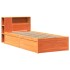 Cama sin colchón madera maciza de pino marrón cera 100x200