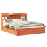 Cama sin colchón madera maciza de pino marrón cera 200x200