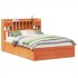 Cama sin colchón madera maciza de pino marrón cera 160x200