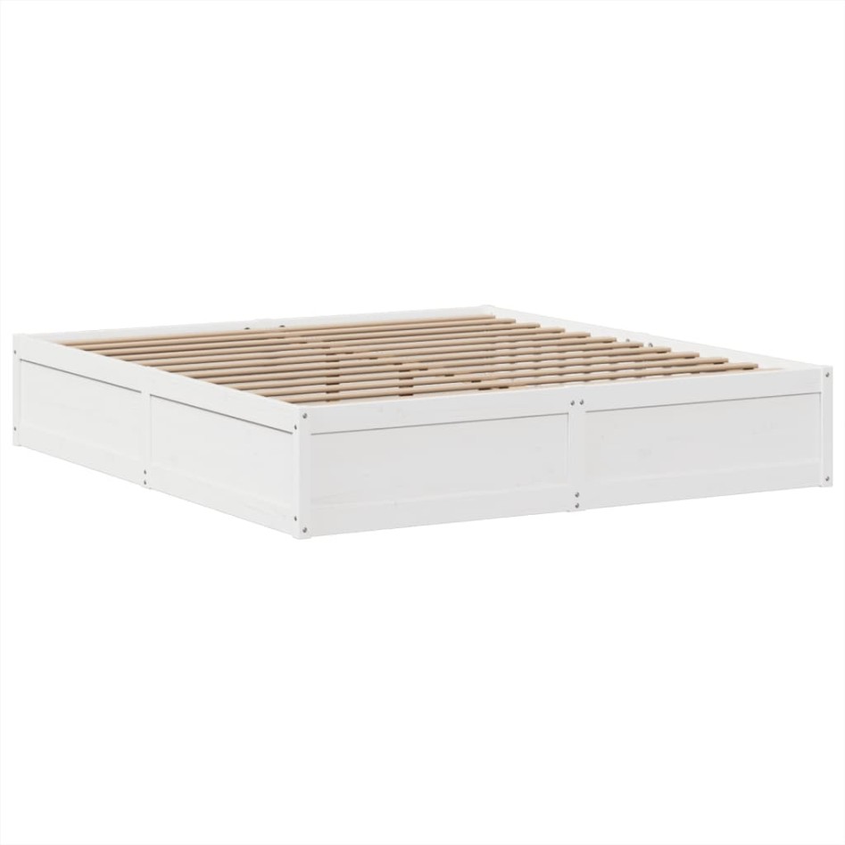Cama sin colchón madera maciza de pino blanca 180x200