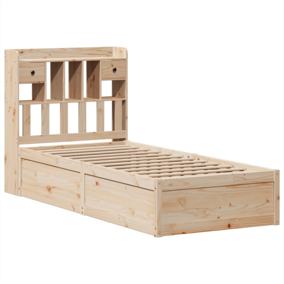 Estructura de cama sin colchón madera maciza de pino 90x200