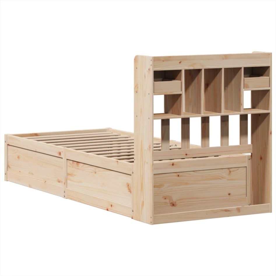 Estructura de cama sin colchón madera maciza de pino 90x200