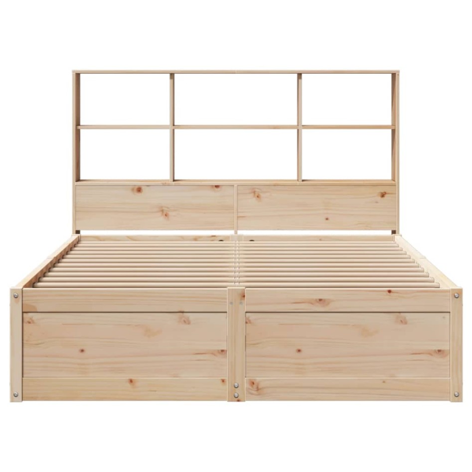Estructura de cama sin colchón madera maciza de pino 140x190