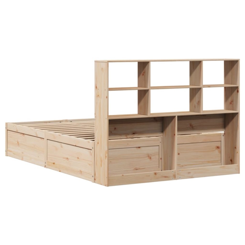 Estructura de cama sin colchón madera maciza de pino 140x190