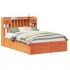 Cama sin colchón madera maciza de pino marrón cera 140x190
