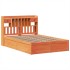 Cama sin colchón madera maciza de pino marrón cera 140x190
