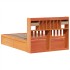 Cama sin colchón madera maciza de pino marrón cera 140x190